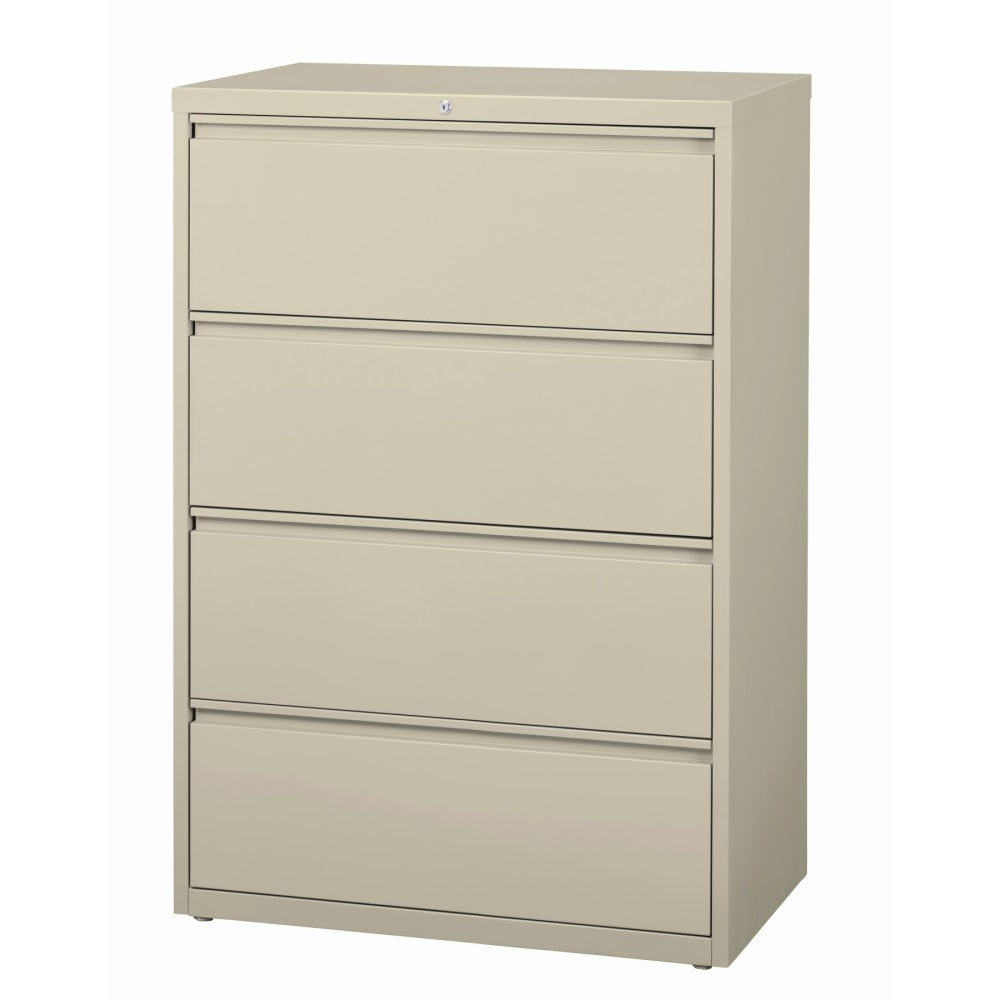 WorkPro 36inW x 18-5/8inD Lateral 4-Drawer File Cabinet, Putty