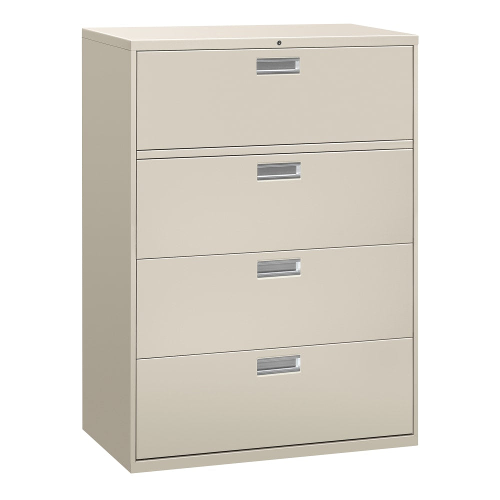 HON Brigade 600 36inW x 19-1/4inD Lateral 4-Drawer File Cabinet, Light Gray