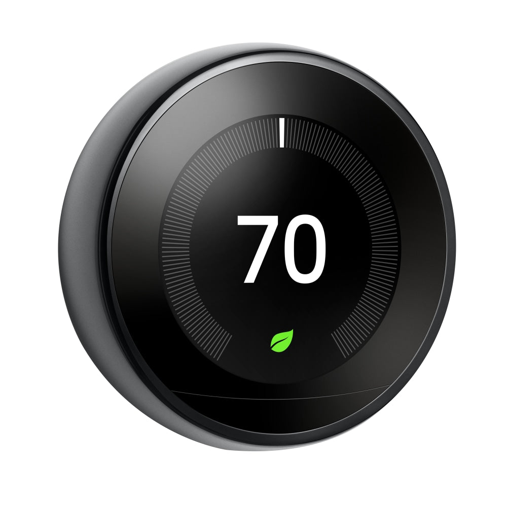 Google Nest Programmable Learning Thermostat With Temperature Sensor, 3rd Generation, Black