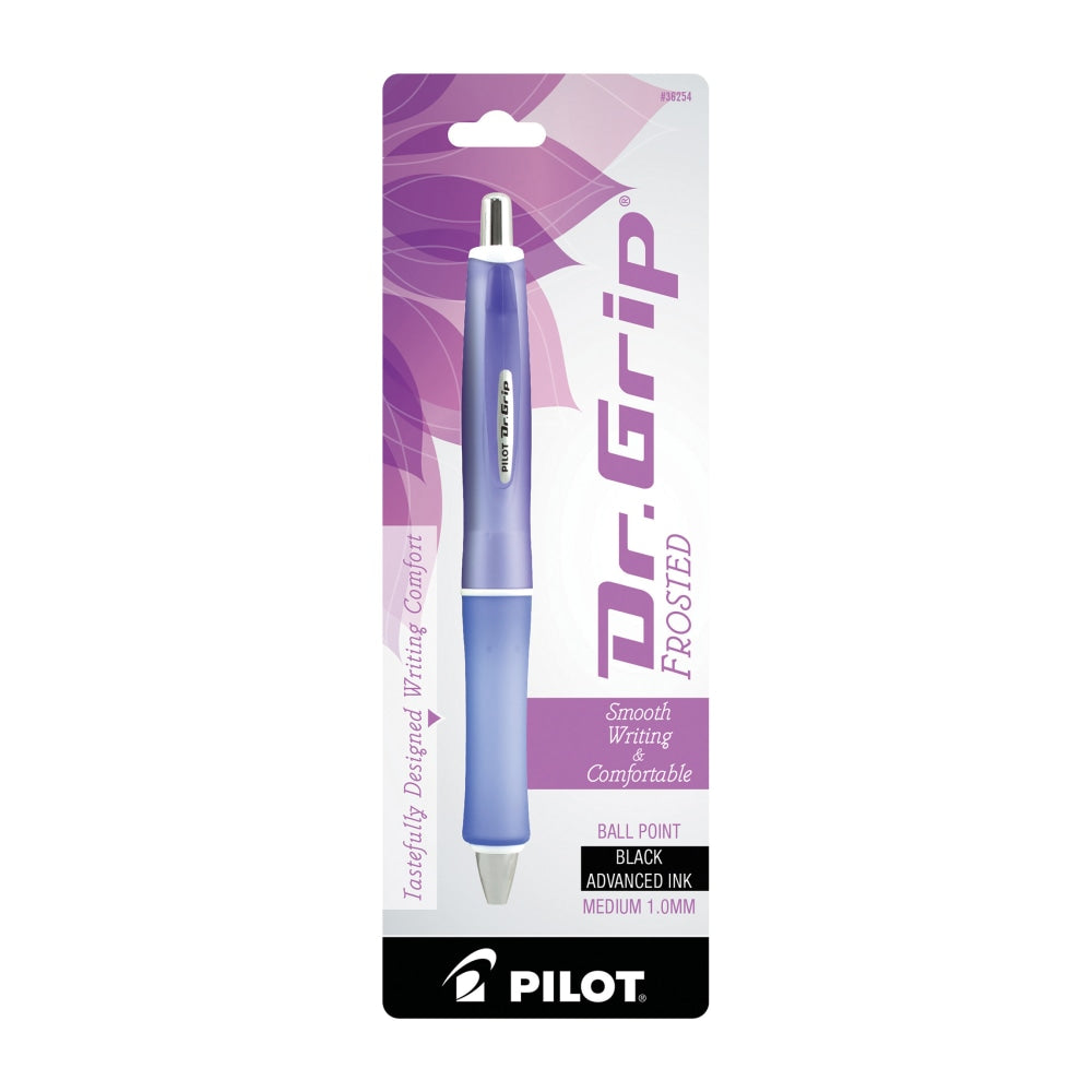 Pilot Dr. Grip Retractable Ballpoint Pen, Medium Point, 1.0 mm, Purple Barrel, Black Ink