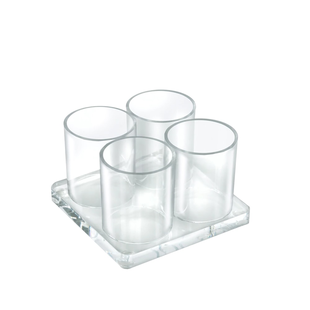 Azar Displays Acrylic Deluxe 4-Cup Holder, 3inH x 4-7/8inW x 4-7/8inD, Clear