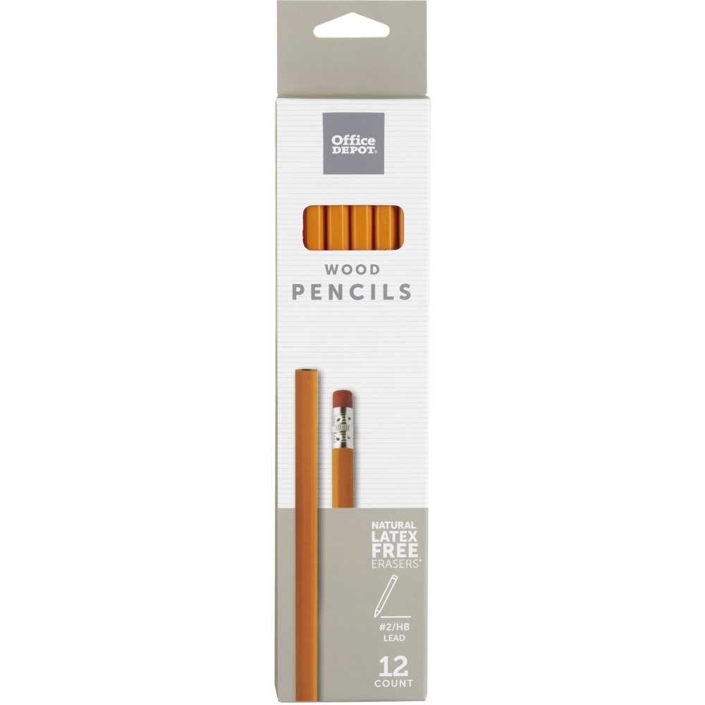 Office Depot Brand Wood Pencils, #2 Lead, Medium, Pack of 12