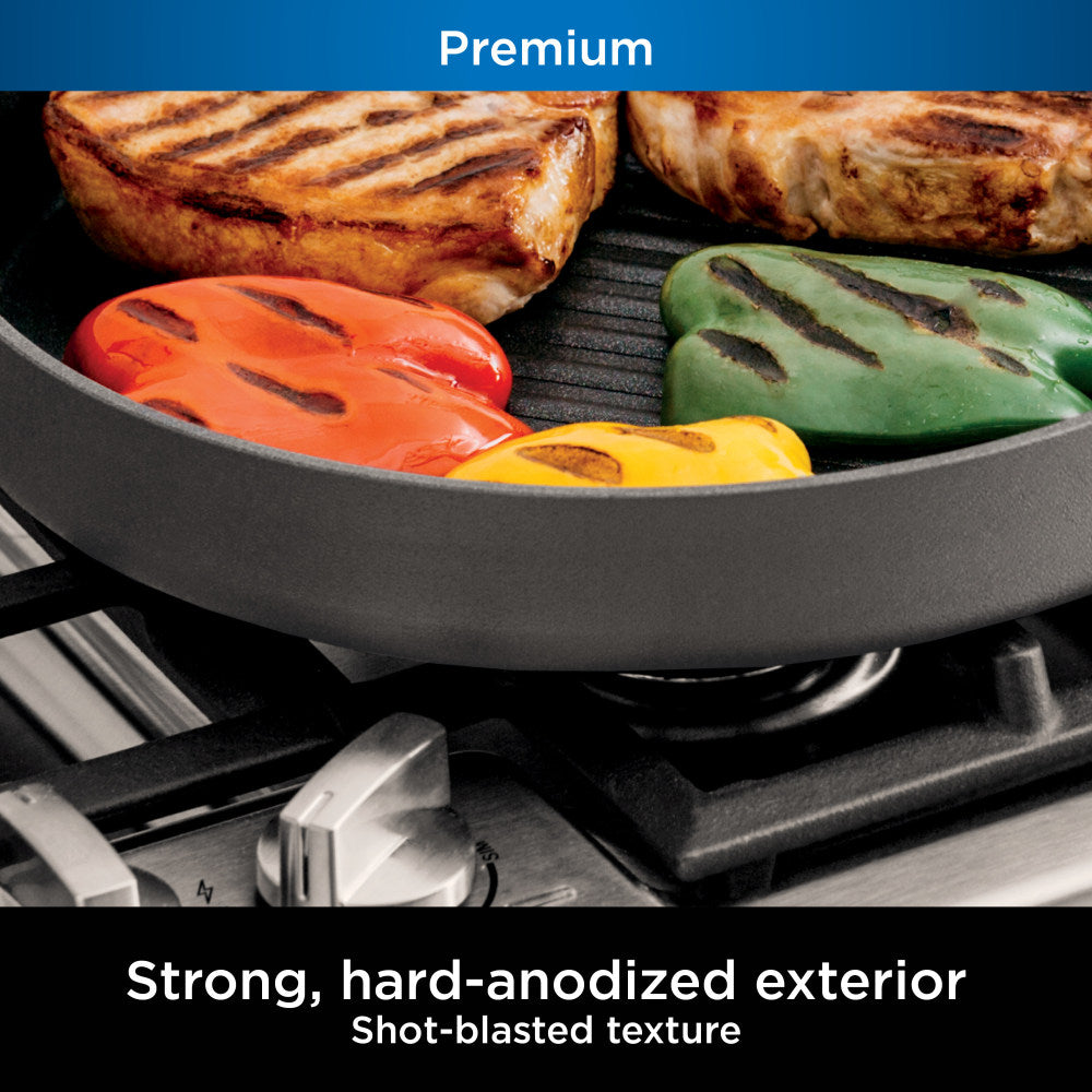 Ninja Foodi NeverStick Premium 12in Round Grill Pan, Slate Gray