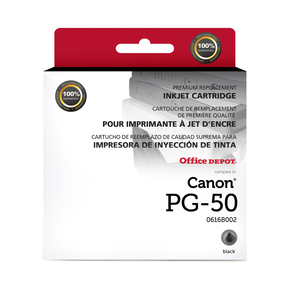 Office Depot Brand Remanufactured Black High Yield Ink Cartridge Replacement for Canon PG-50, ODPG50