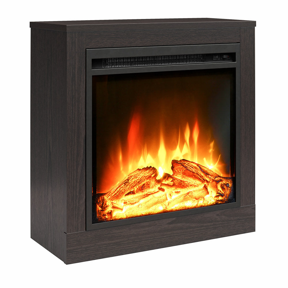 Ameriwood Home Fillmore Fireplace Mantel, 22-3/4inH x 22-1/4inW x 9-3/4inD, Espresso