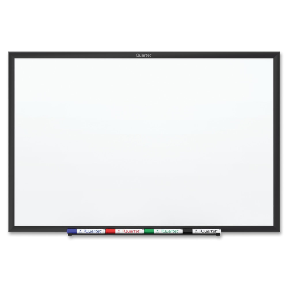 Quartet Classic TAA Compliant Magnetic Dry-Erase Whiteboard, 48in x 96in, Aluminum Frame With Black Finish