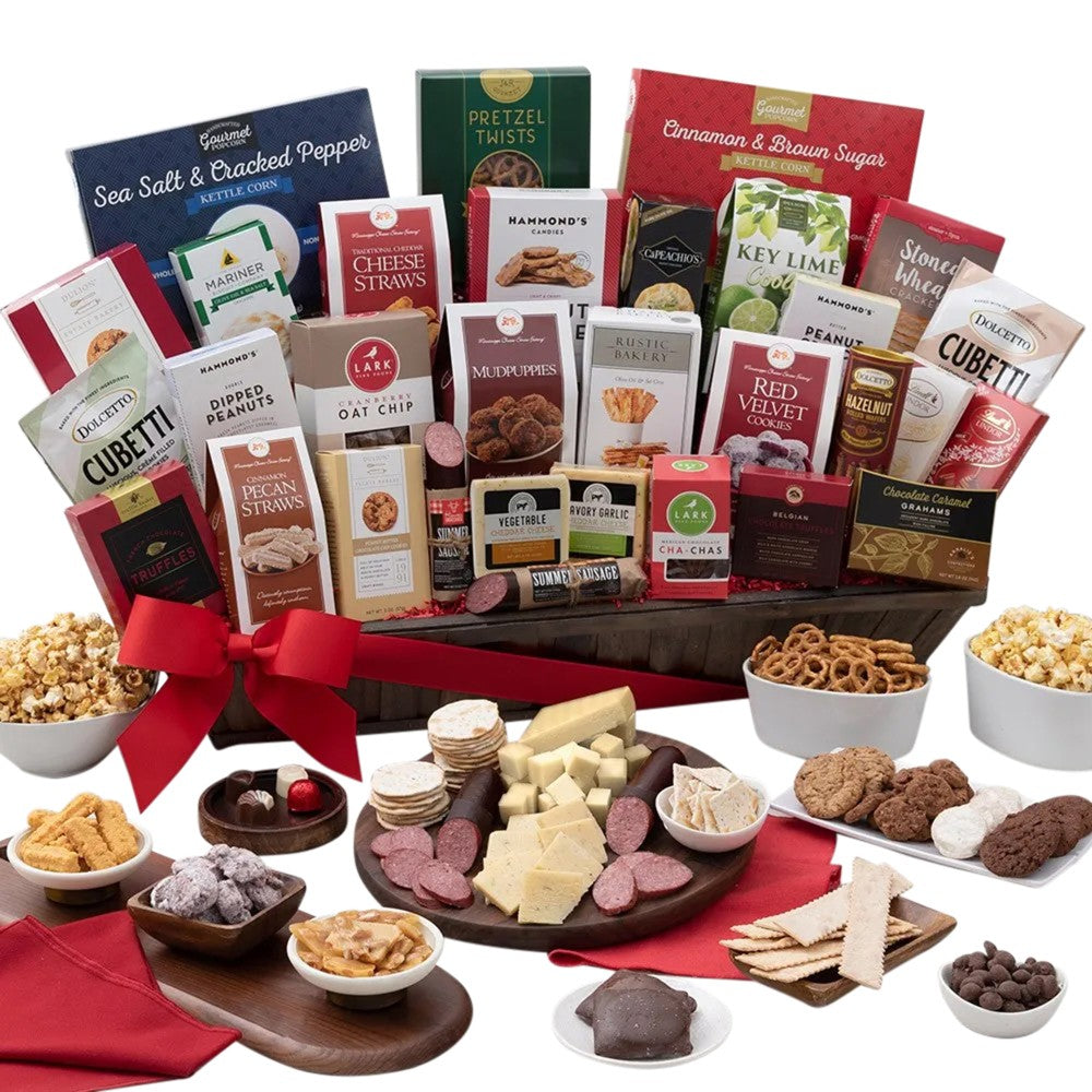 Gourmet Gift Baskets Executive Christmas Gift Basket Set, Set Of 30 Pieces