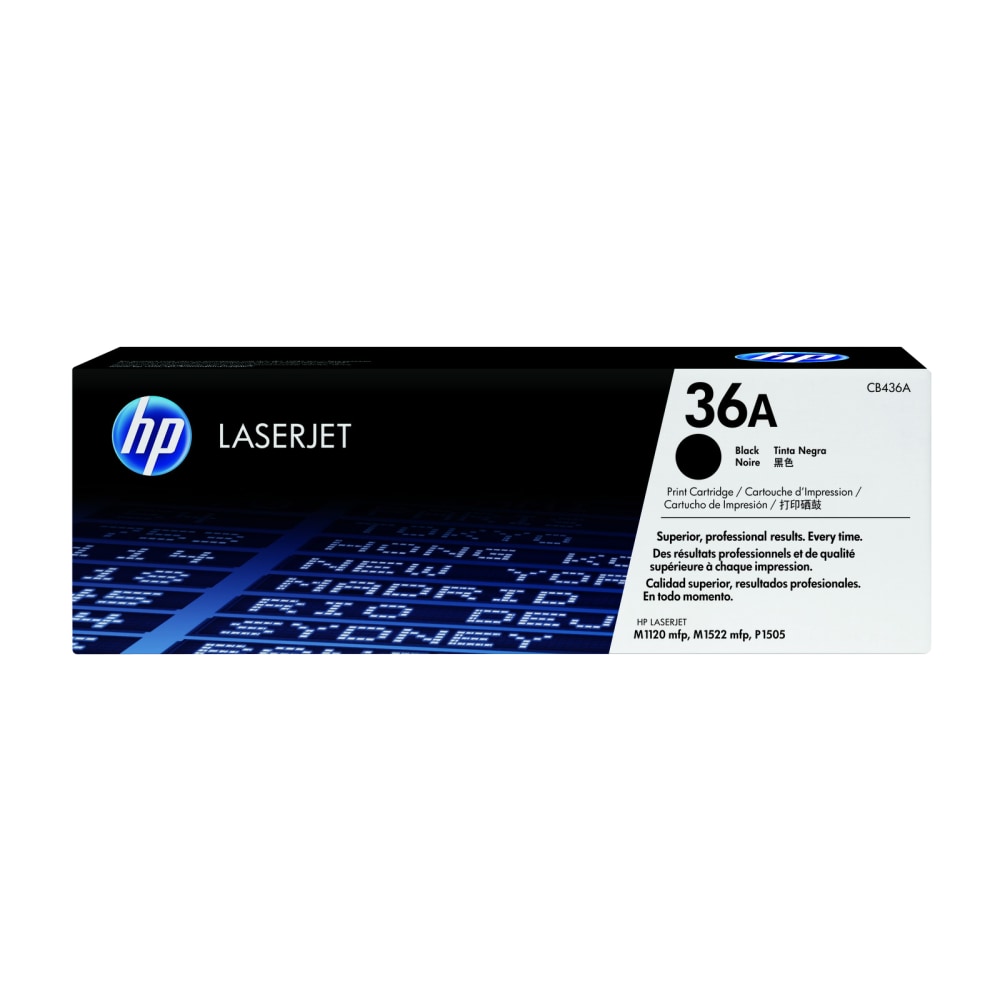 HP 36A Black Toner Cartridge, CB436A