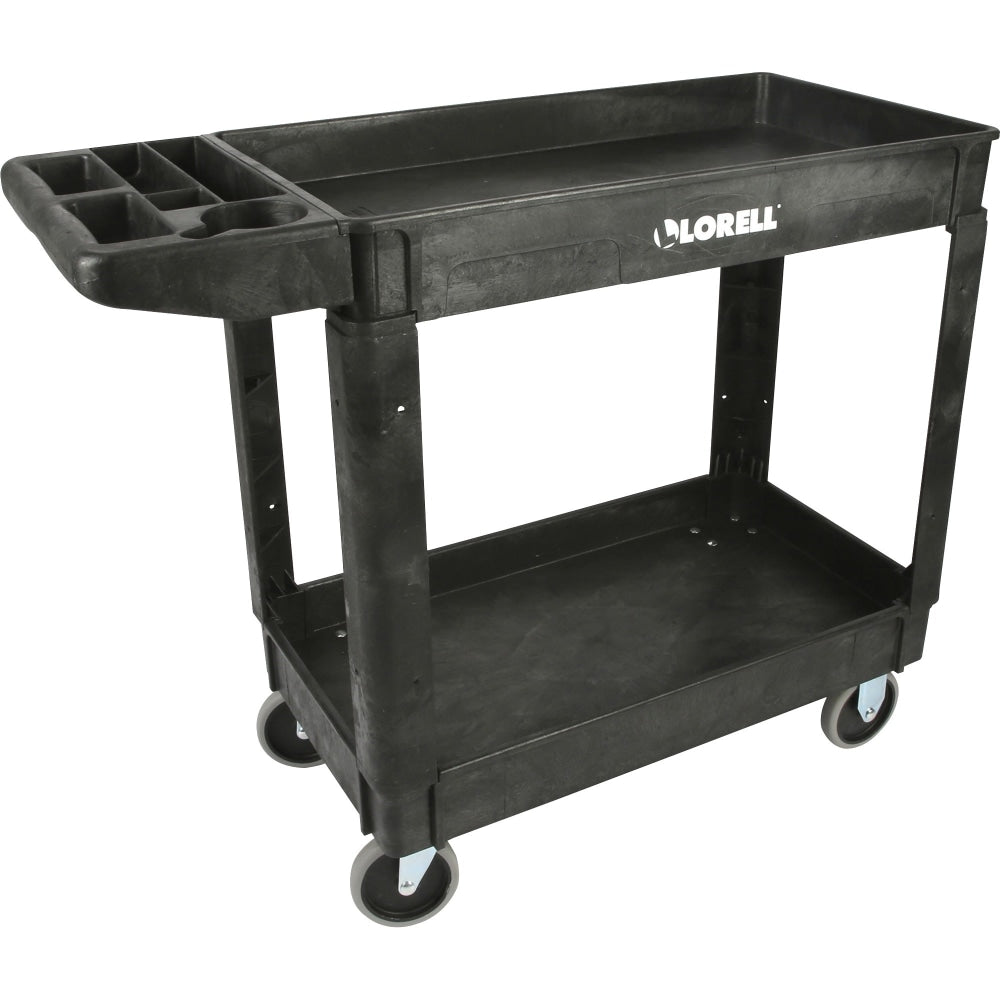 Lorell Storage Bin Utility Cart - 550 lb Capacity - 4 Casters - 5in Caster Size - Structural Foam - x 37.5in Width x 17in Depth x 39in Height - Black - 1 Each