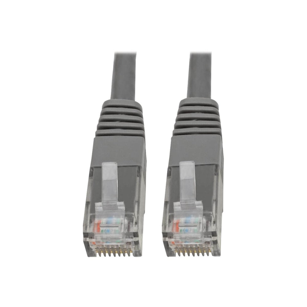 Tripp Lite Cat6 Cat5e Gigabit Molded Patch Cable RJ45 M/M 550MHz Gray 2ft - 128 MB/s - Patch Cable - 2 ft - 1 x RJ-45 Male Network - 1 x RJ-45 Male Network - Gold Plated Contact - Gray