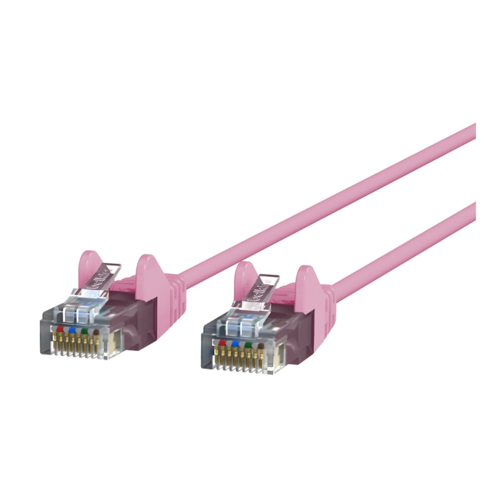 Belkin Slim - Patch cable - RJ-45 (M) to RJ-45 (M) - 6 ft - UTP - CAT 6 - molded, snagless - pink