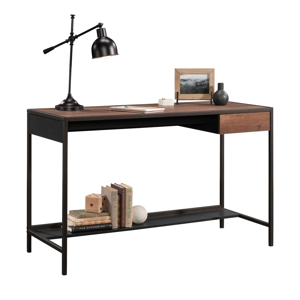 Sauder Boulevard Cafe 49inW Computer Desk With Lower Storage Shelf, Black/Vintage Oak