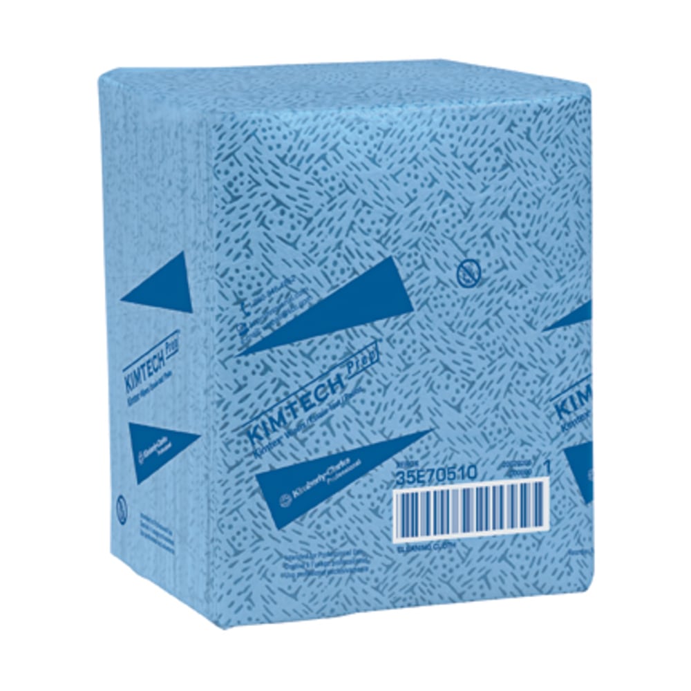 Wypall Oil, Grease & Ink Quarterfold Disposable Cloths - For Industry, Industrial Manufacturing, Oil/Gas - Absorbent, Heavy Duty, Lint-free, Acid-free, Solvent-free - Polypropylene - 66 / Pack - 8 / Carton - Blue