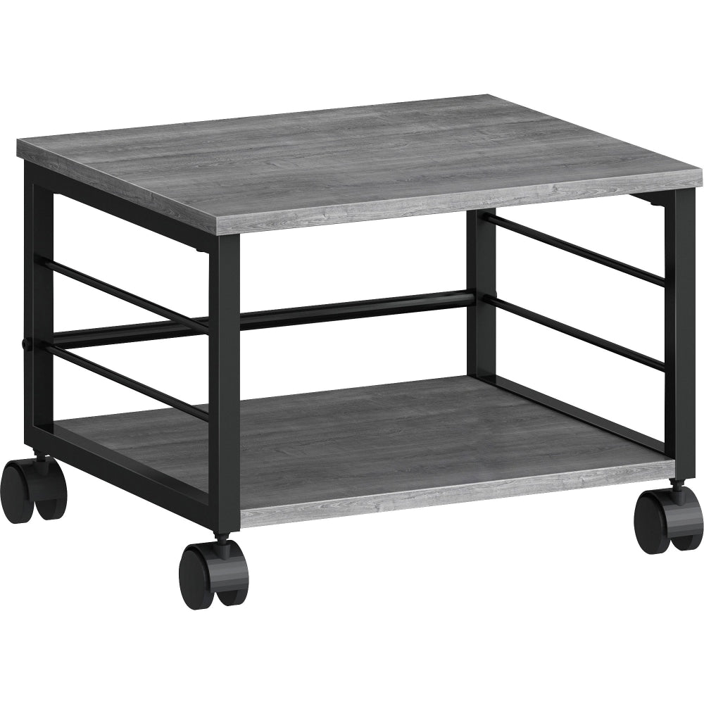 Lorell Underdesk Mobile Machine Stand - 150 lb Load Capacity - 13.2in Height x 18.7in Width x 15.7in Depth - Desk - Powder Coated - Metal, Laminate, Polyvinyl Chloride (PVC) - Charcoal, Black