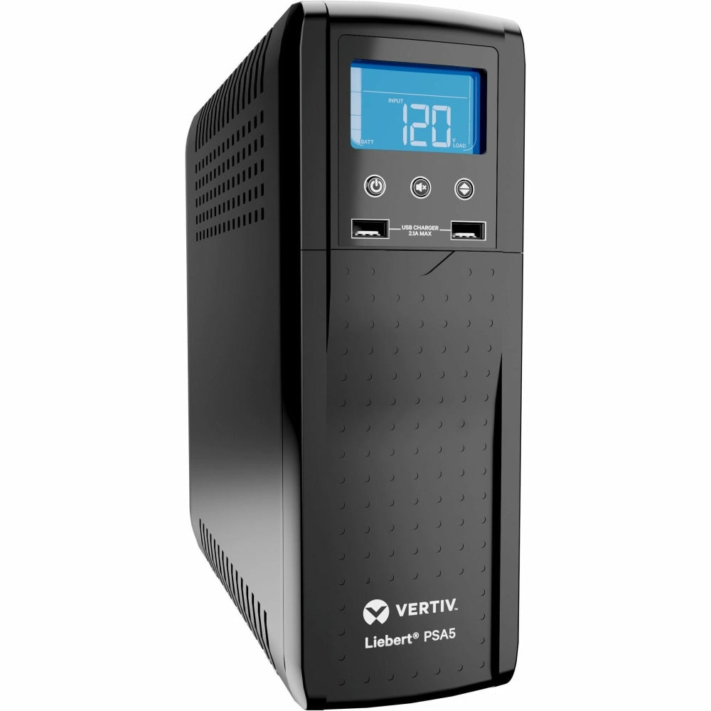 Vertiv Liebert PSA5 UPS - 500VA/300W 120V | Line Interactive AVR Tower UPS - Battery Backup and Surge Protection | 10 Total Outlets | 2 USB Charging Port | LCD Panel | 3-Year Warranty | Energy Star Certified