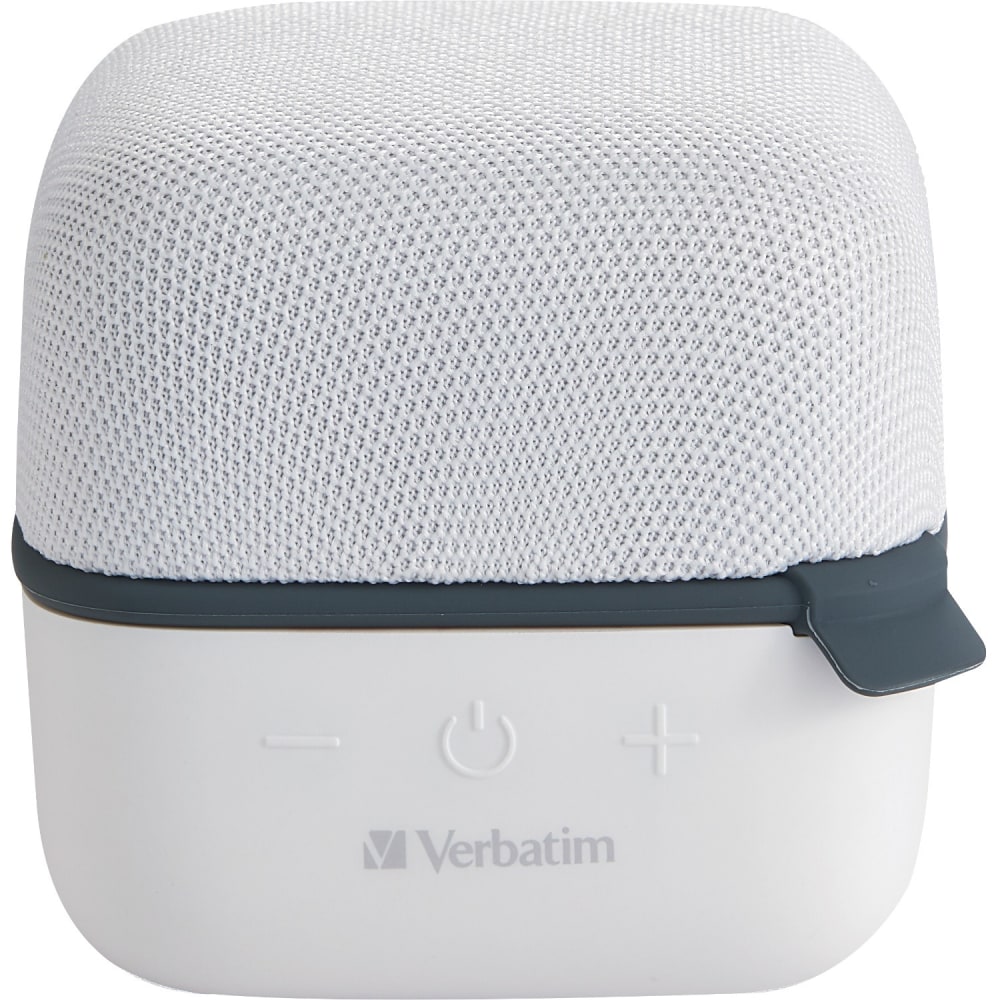 Verbatim Bluetooth Speaker System - White - 100 Hz to 20 kHz - TrueWireless Stereo - Battery Rechargeable - 1 Pack