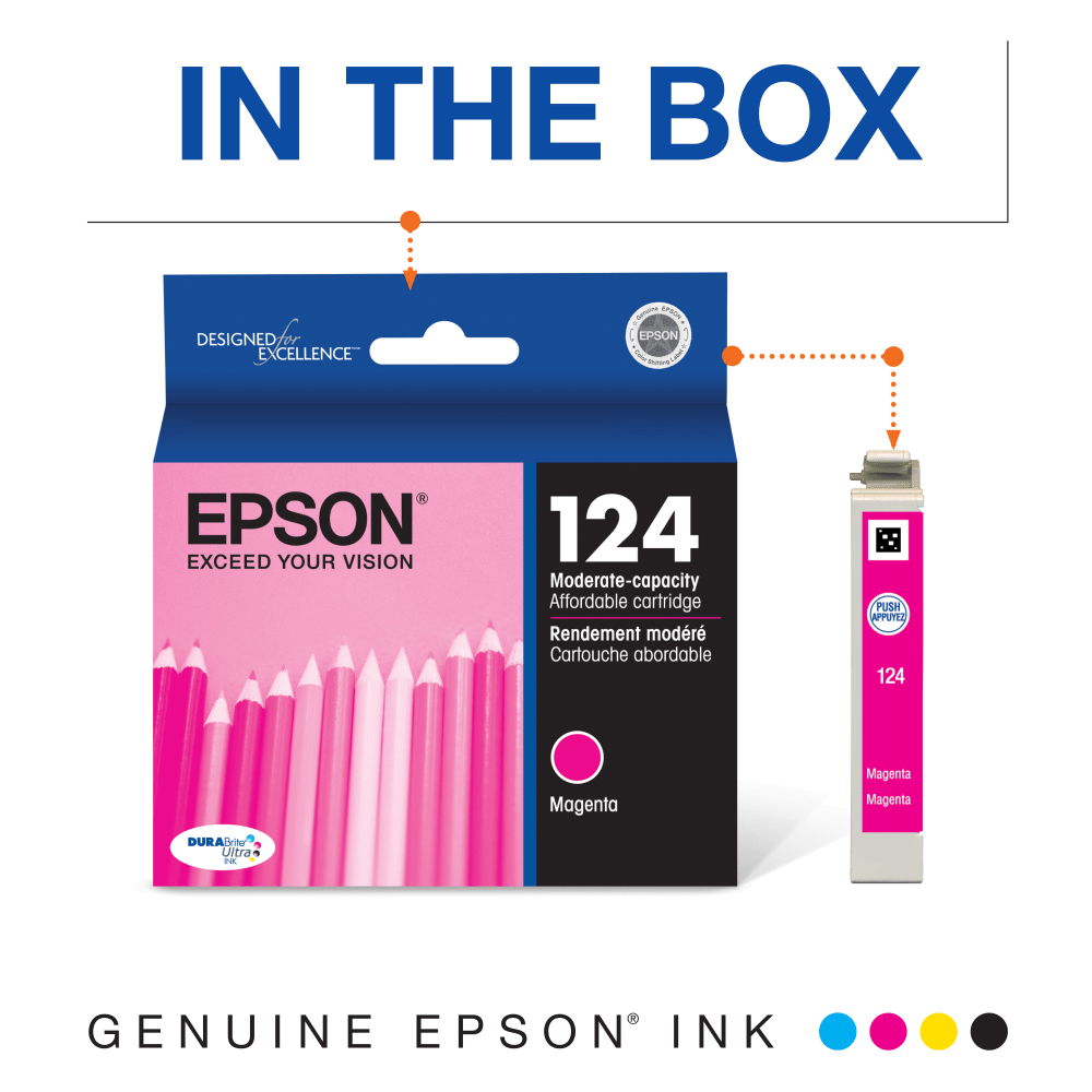 Epson 124 DuraBrite Ultra Magenta Ink Cartridge, T124320