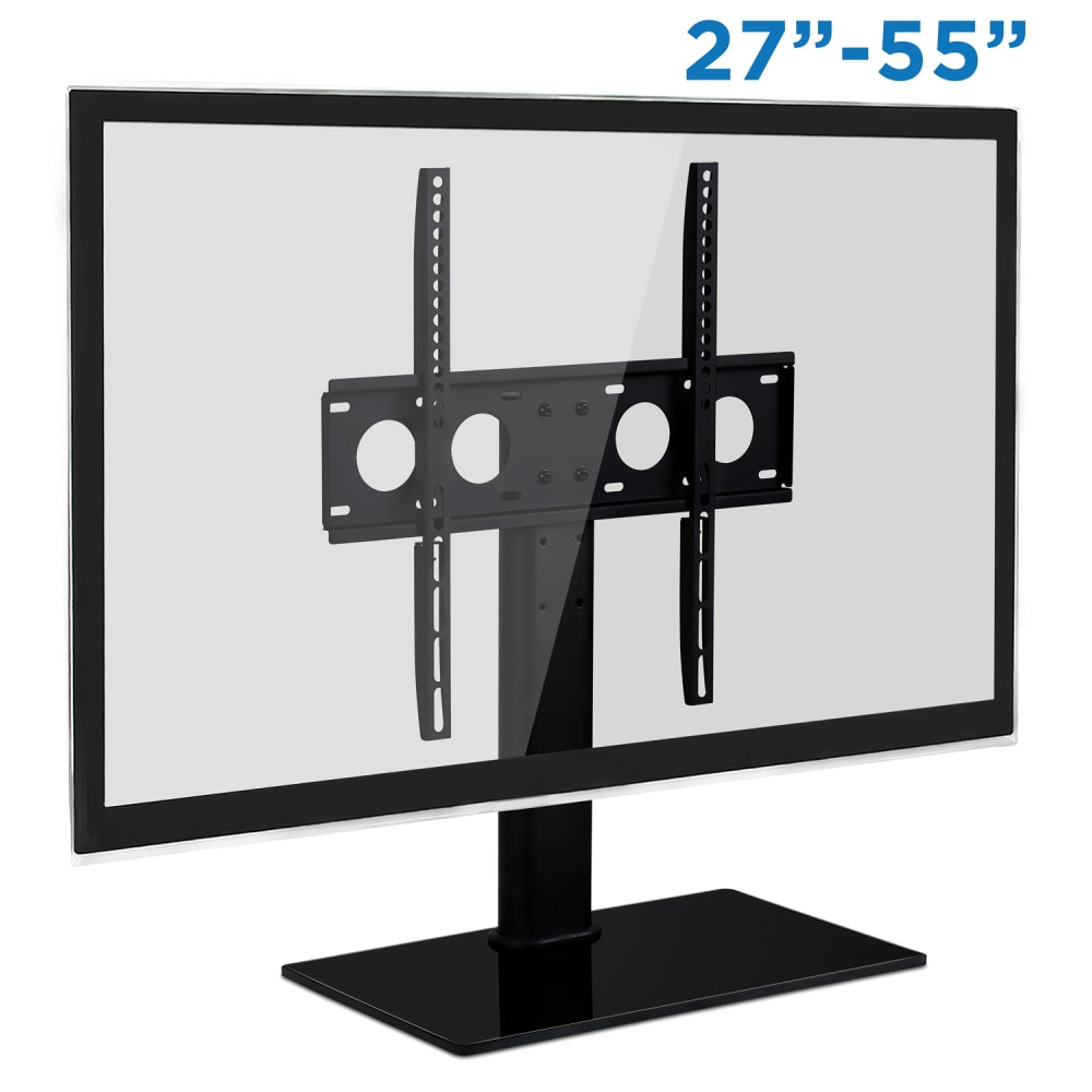 Mount-It! MI-847 Tabletop TV Stand For TVs Up To 55in, 24inH x 16-5/8inW x 10-1/8inD, Black