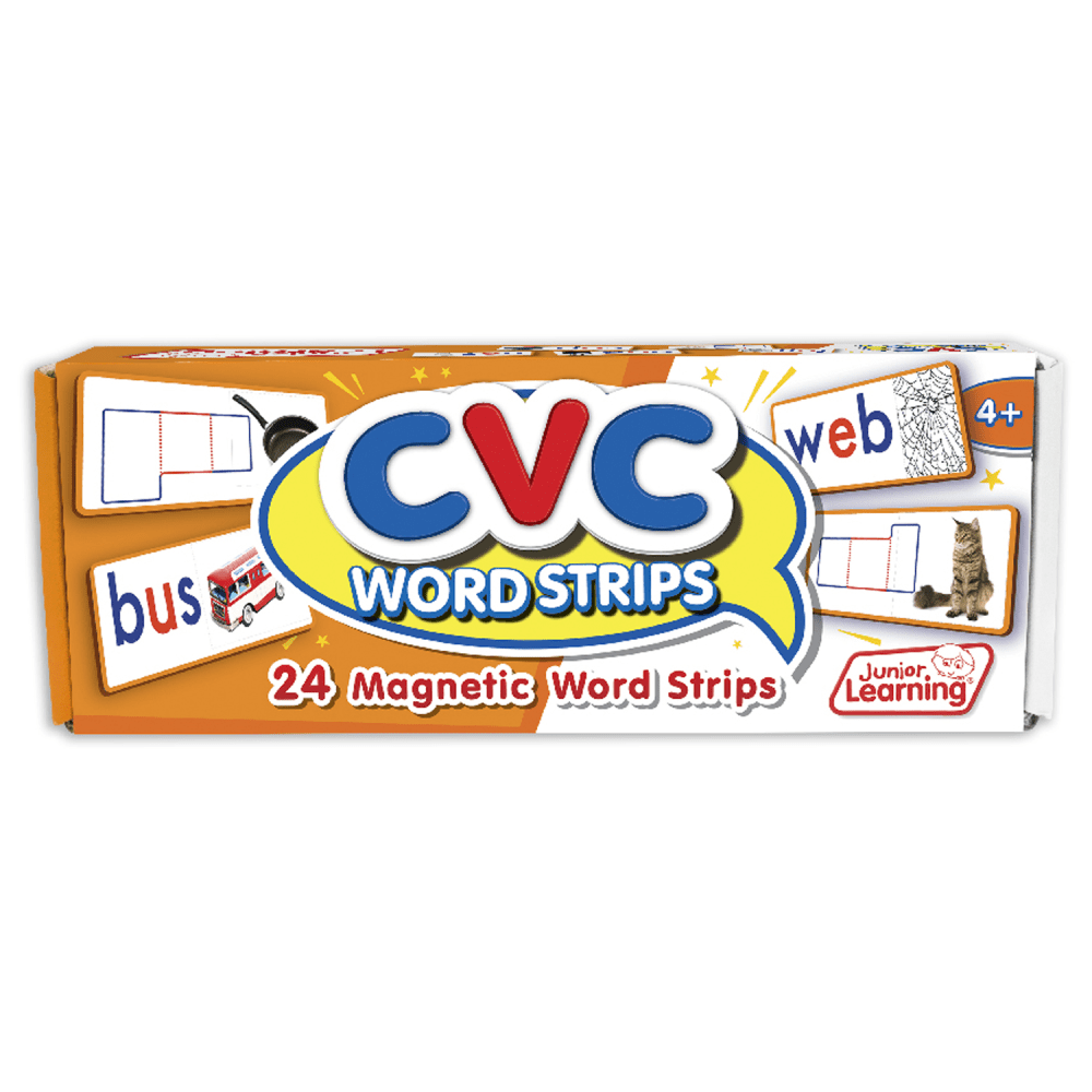 Junior Learning CVC Word Strips, Multicolor, Grades K-4, Pack Of 24 Strips