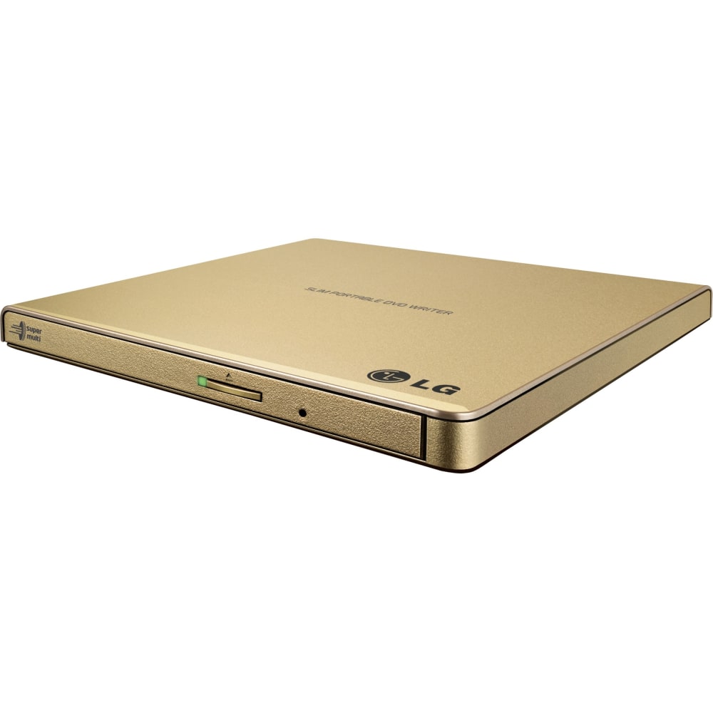 LG GP65NG60 DVD-Writer - External - Gold - DVD-RAM/±R/±RW Support - 24x CD Read/24x CD Write/24x CD Rewrite - 8x DVD Read/8x DVD Write/8x DVD Rewrite - Double-layer Media Supported - USB 2.0 - Ultra Slim