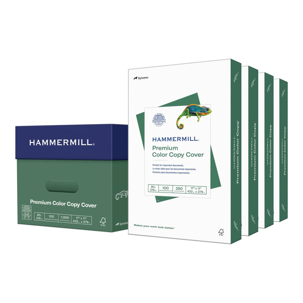 Hammermill Color Copy Digital Card Stock, Super Smooth White, Ledger (11in x 17in), 80 Lb, Pack Of 250