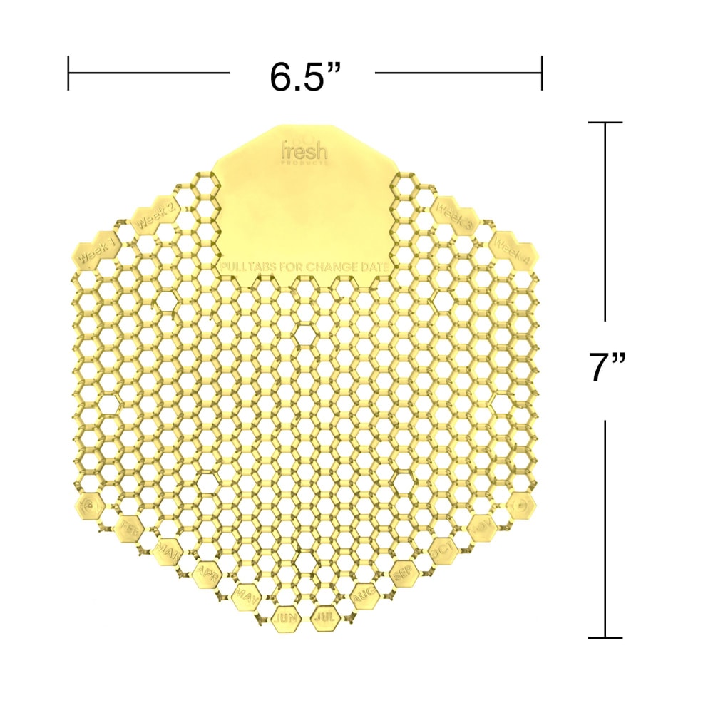 Fresh Products Wave 3-D Urinal Screens, 7in, Citrus Scent, Yellow, Pack Of 60 Urinal Screens