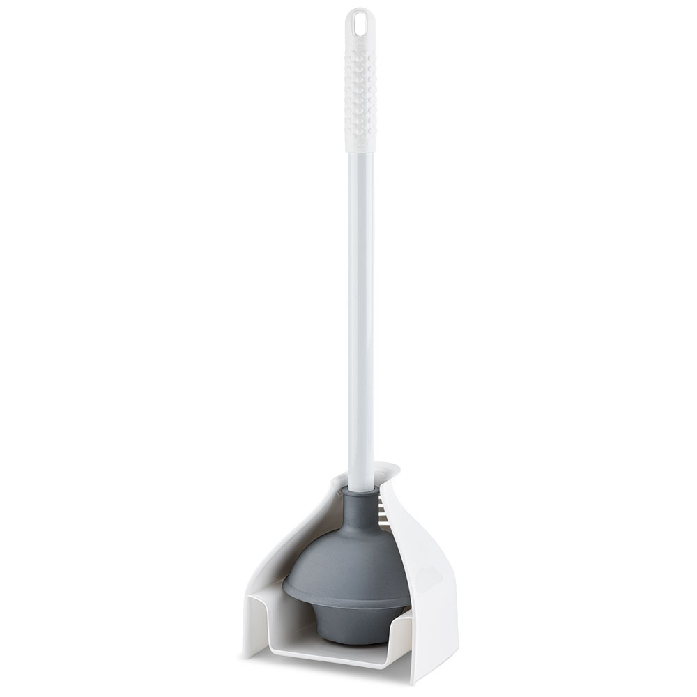 Libman Commercial Premium Toilet Plunger And Caddy Set, 23-1/4in x 5-7/8in, White/Gray, Pack Of 4 Sets