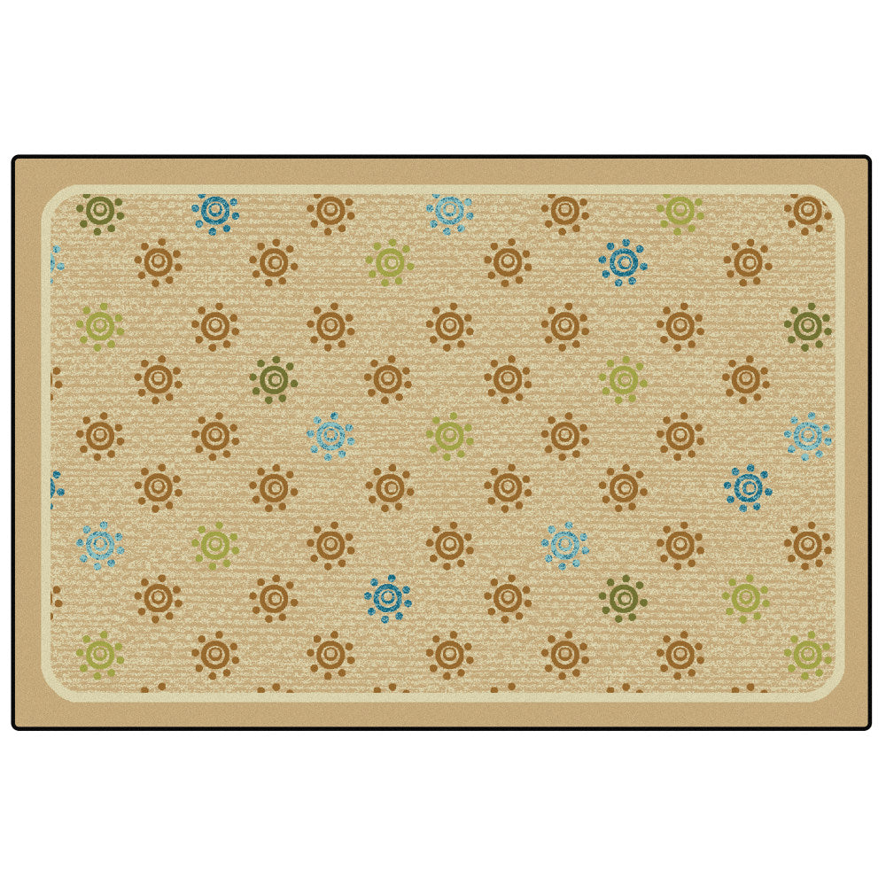 Carpets For Kids KID$Value Rugs Sunshine Flowers Decorative Rug, 4ft x 6ft, Tan