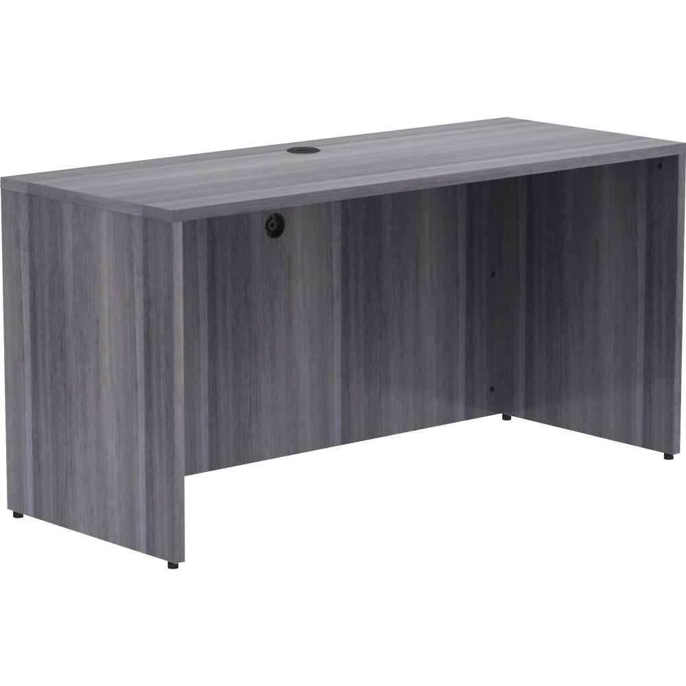 Lorell Essentials 60inW Credenza Computer Desk, Weathered Charcoal