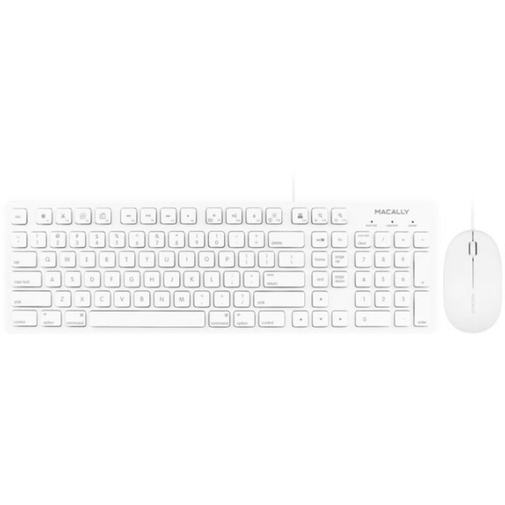 Macally Keyboard & Mouse - USB Cable - 103 Key - USB Cable - Optical - 1000 dpi - 3 Button - Scroll Wheel - QWERTY - Compatible with Computer