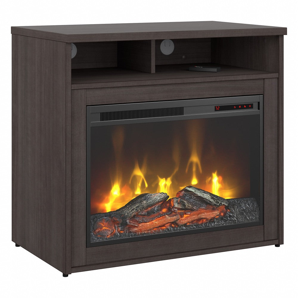 Bush Business Furniture Studio C 32inW Electric Fireplace With Shelf, Storm Gray, Standard Delivery