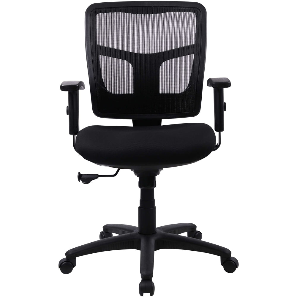 Lorell Ergonomic Mesh/Fabric Mid-Back Chair, Swivel Tilt, Black