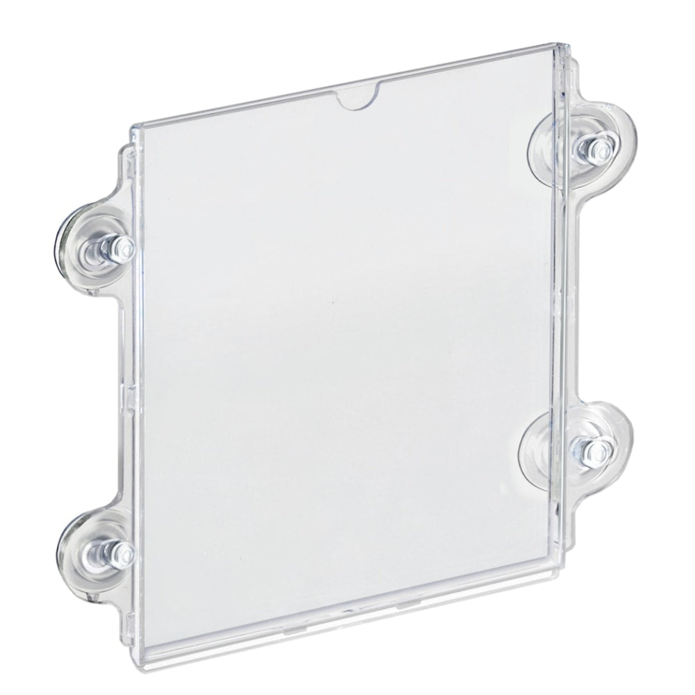 Azar Displays Acrylic Window/Door Sign Holders With Suction Cups, 8-1/2inL x 11inH, Clear, Pack Of 10 Holders