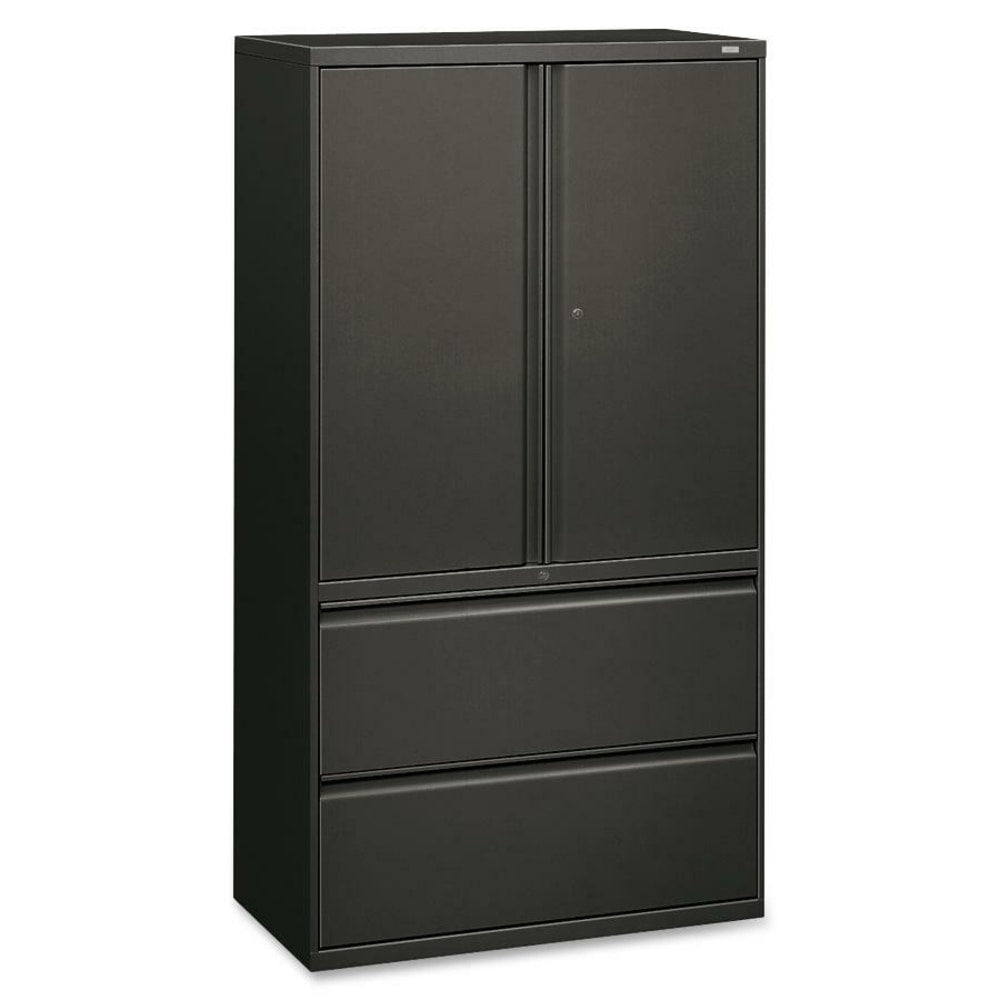 HON 800 Series Storage Cabinet With Lateral File, 36in Wide, Charcoal