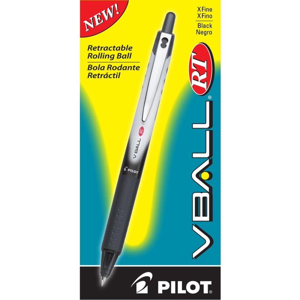 VBall RT Retractable Rolling Ball Pen, Extra Fine Point, 0.5 mm, Black Barrel, Black Ink