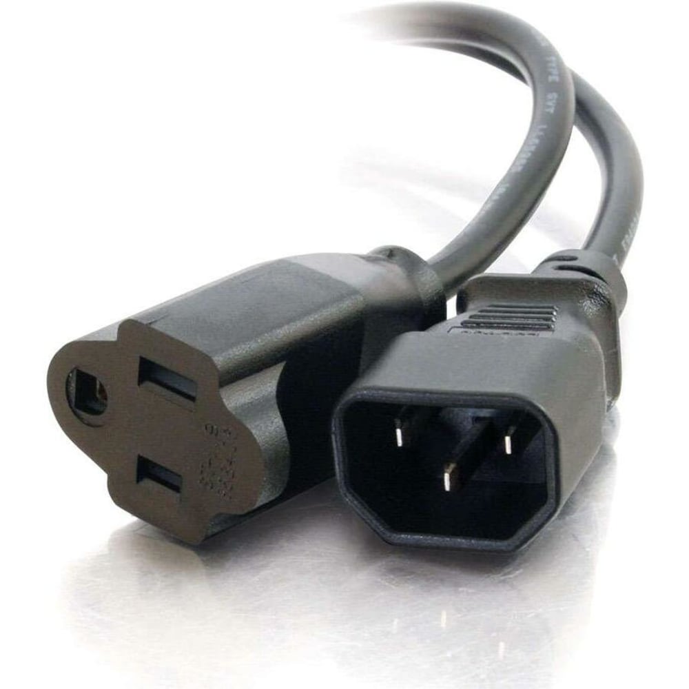 C2G 1ft Monitor Power Cord - 18 AWG - IEC320C14 to NEMA 5-15R - 1ft