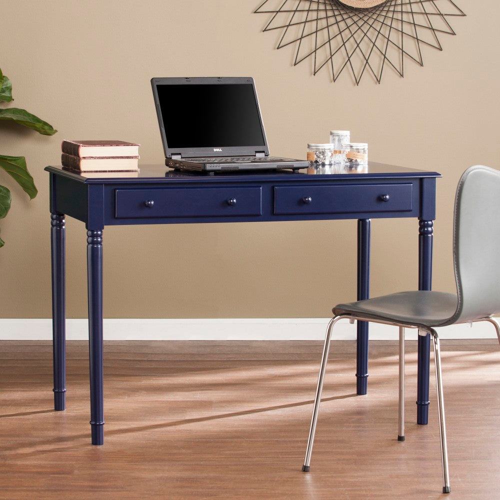 SEI Furniture Janice Farmhouse 43inW Writing Desk With 2-Drawers, Navy