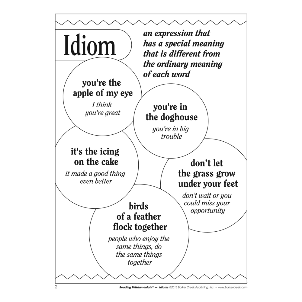 Barker Creek Grammar Activity Book, Idioms, Grades 1 To College