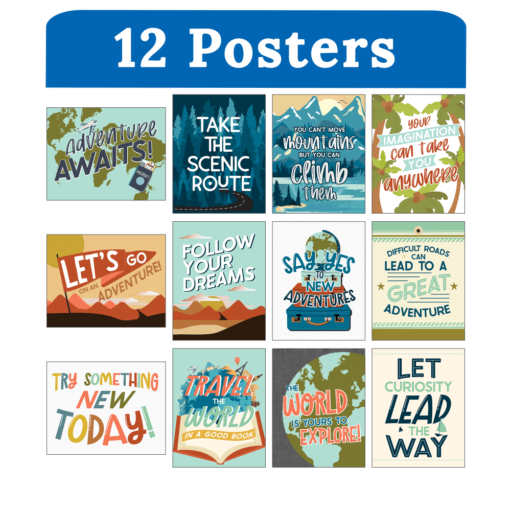 Carson Dellosa Education Mini Poster Set, Explore, Set Of 12 Posters