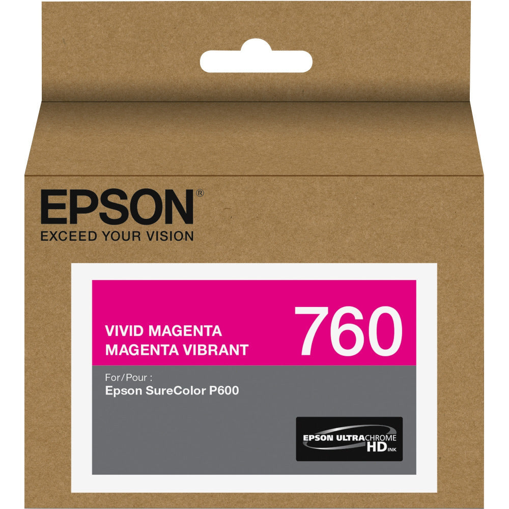 Epson UltraChrome HD T760 Original Ink Cartridge - Inkjet - Vivid Magenta - 1 Each