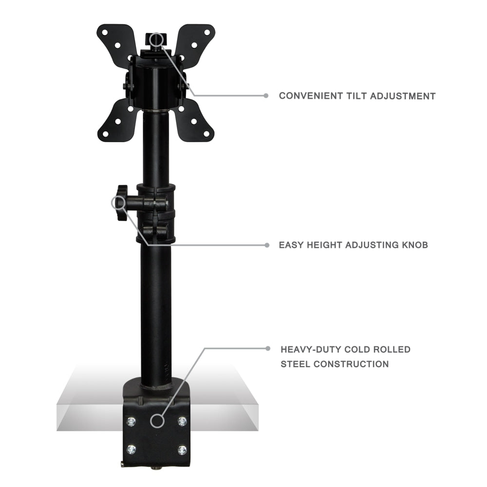 Mount-It! MI-706 Single VESA Monitor Mount, 13inH x 4inW x 3inD, Black