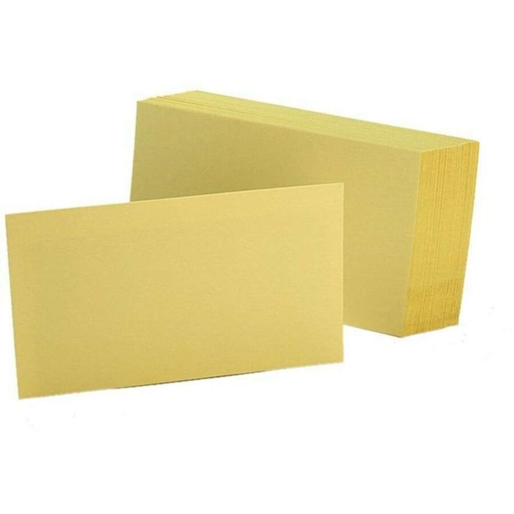 Oxford Color Index Cards, Unruled, 3in x 5in, Canary, Pack Of 100