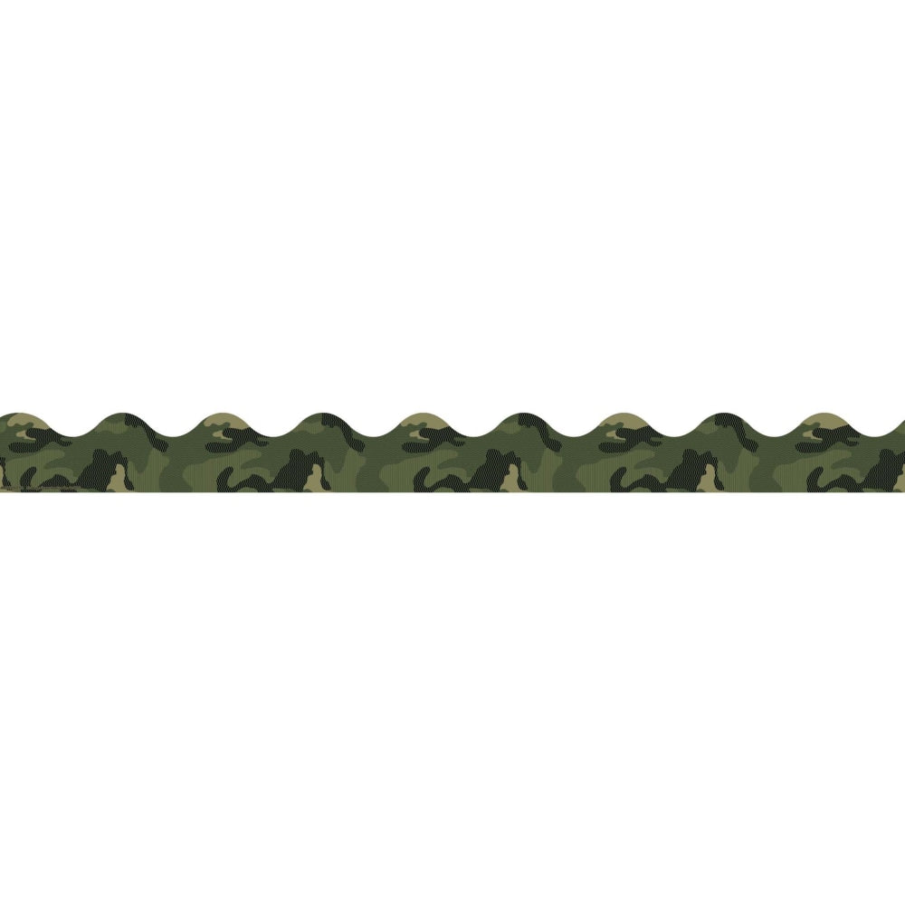 Eureka School Extra-Wide Deco Trim, Classic Camo, 37' Per Pack, Set Of 6 Packs