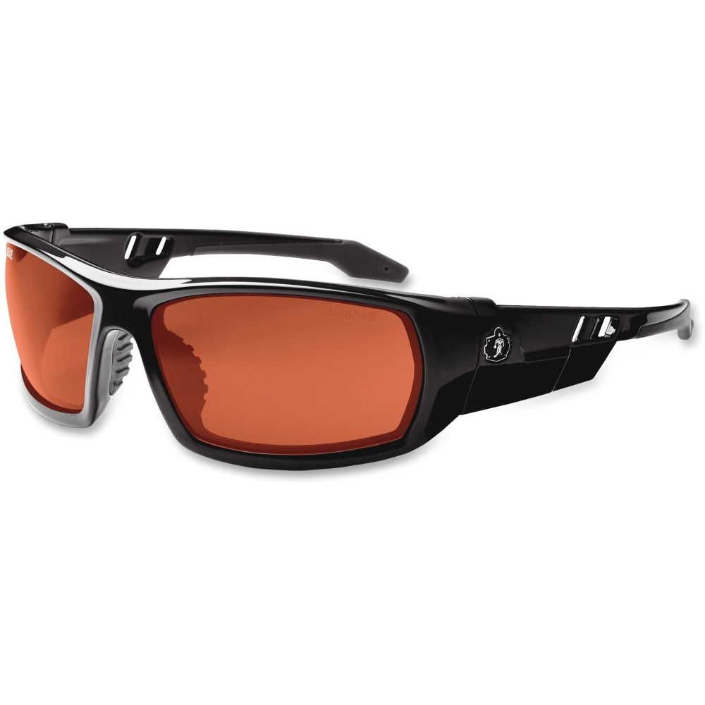 Ergodyne Skullerz Odin Copper Lens Safety Glasses, Black/Copper