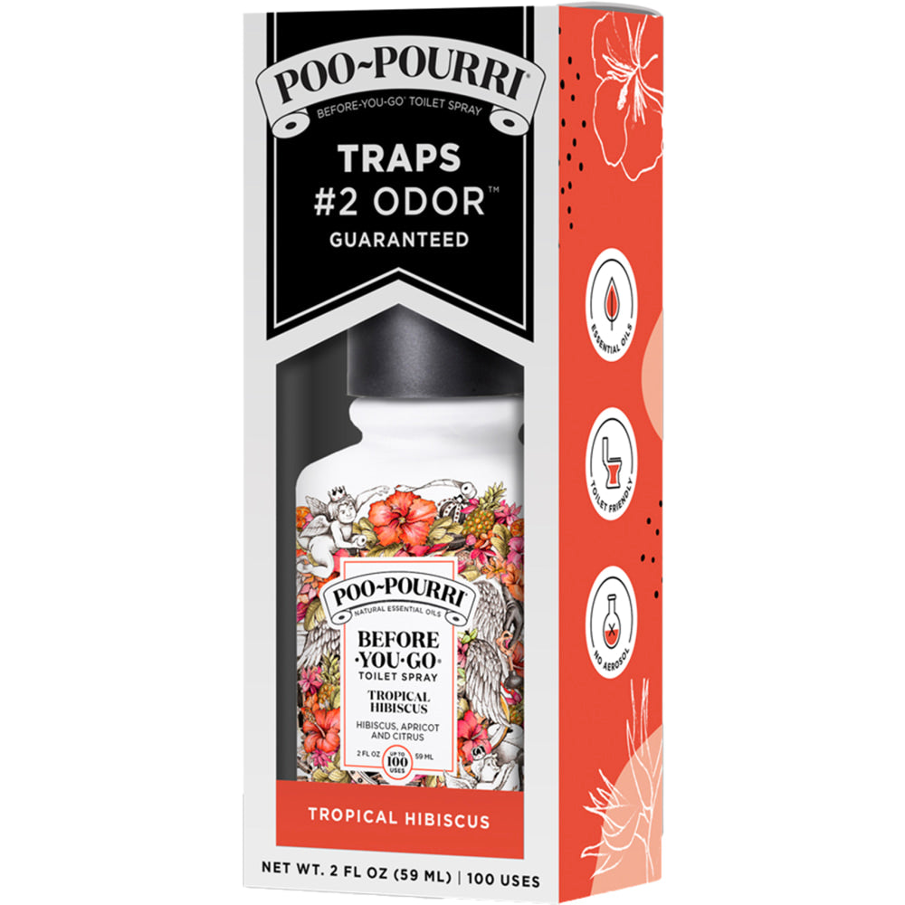 Poo-Pourri Before You Go Toilet Spray, 2 Oz, Tropical Hibiscus, Pack Of 12 Bottles