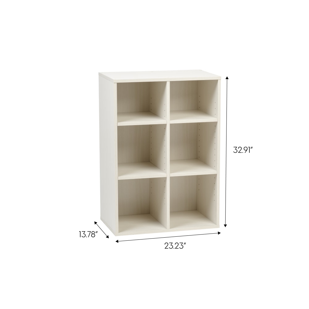 IRIS 33inH 6-Cube Storage Bookcase, Off White