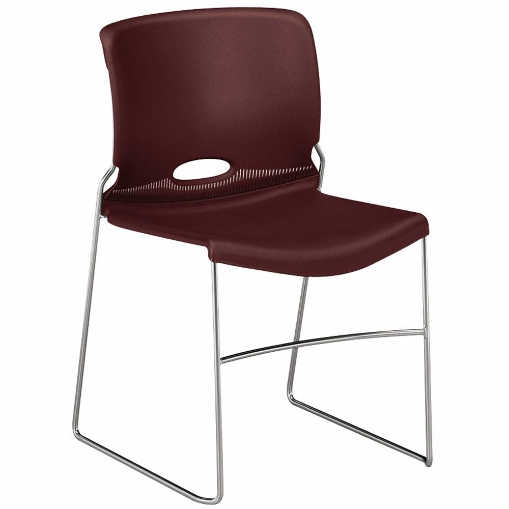 HON Olson Stacker Chairs, 17 1/2inH x 17 1/4inW x 18 1/4inD, Mulberry, Set Of 4