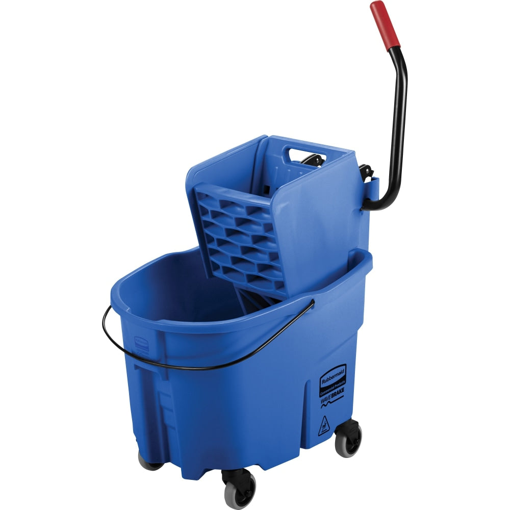 Rubbermaid Commercial WaveBrake Plastic/Steel Side-Press Wringer/Bucket Combo, 8.75 Gallons, Blue