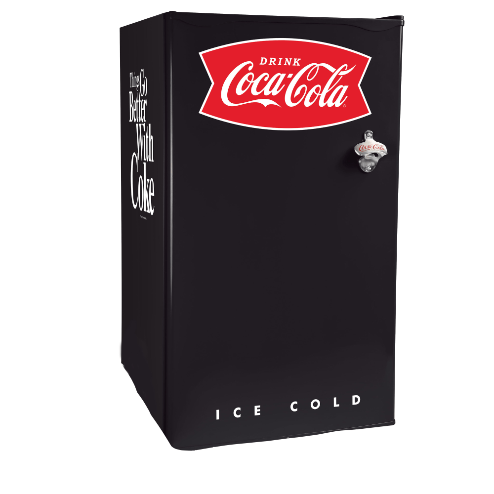 Coca-Cola 3.2 Cu Ft Refrigerator With Freezer, Black