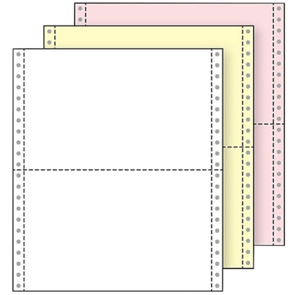 Paris Printworks Professional Multi-Use Printer & Copy Paper, White/Canary/Pink, 9 1/2in x 5 1/2in, 2000 Forms Per Case, 13 Lb